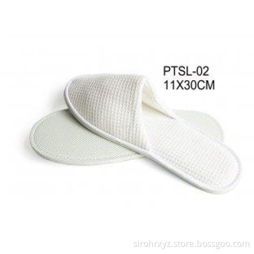 White Waffle Closed Toe Disposable Spa Slippers , Womens Be